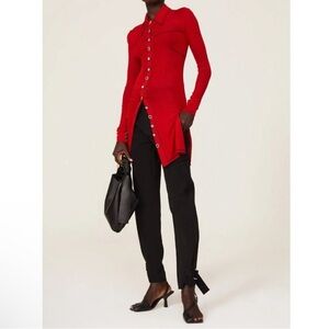 Marina Moscone Coverstitch Button Down shirt